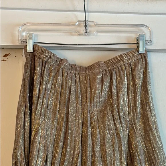 Gold Pleated Skirt - Picture 4 of 5